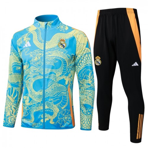 Real Madrid Dragon Ensemble Vestes d'Entraînement 2024-25 Verte Real Madrid Dragon Ensemble Vestes d'Entraînement 2024-25 Verte